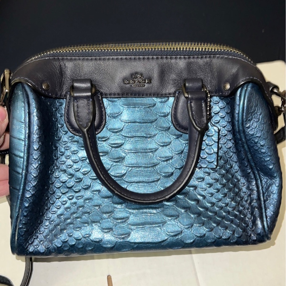 Coach Baby Bag In Teal Blue Ombr Glitter Snak… Gem